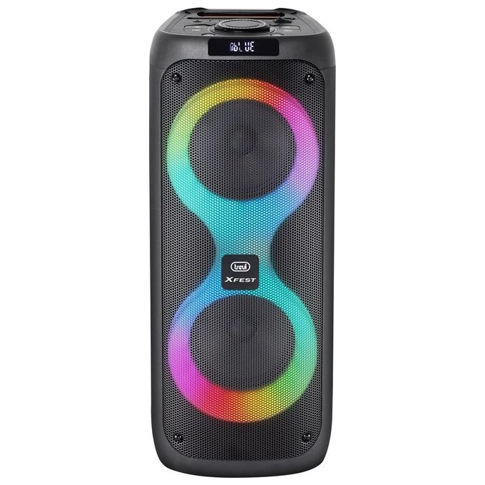 Trevi XFest XF 480 KB Altoparlante Amplificato Portatile 35W Cassa Wireless Portatile con Microfono Dinamico con Cavo Incluso per Karaoke USB Micro SD AUX-IN Funzione TWS Batteria Integrata