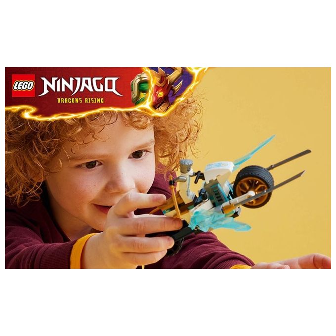 LEGO NINJAGO Moto di Ghiaccio di Zane Veicolo Giocattolo con Lame Mobili Gioco d'Azione per Bambini e Bambine 7 Anni con 1 Minifigure Ninja di Eroe Piccola Idea Regalo di Compleanno 71816
