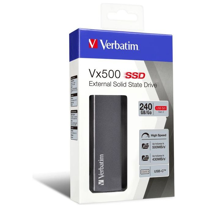 VERBATIM 47442-VERB Vx500 Ssd Esterno 240Gb Usb 3.1