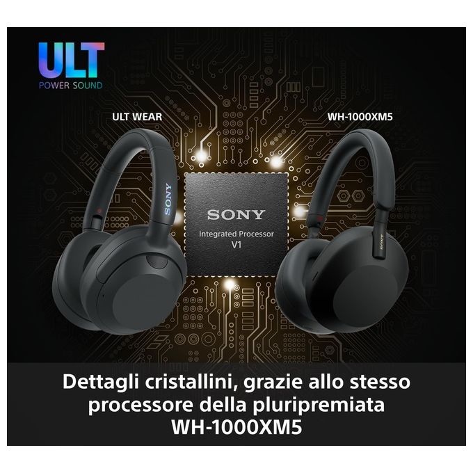 Sony ULT WEAR Cuffie Bluetooth Wireless con ULT POWER SOUND Bassi Profondi IOS e Android Forest Gray