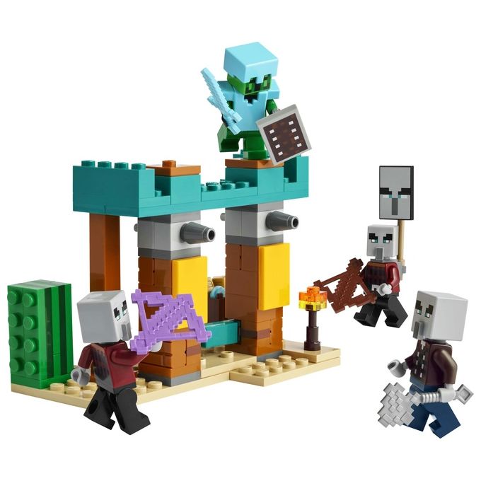LEGO Minecraft Pattuglia nel Deserto della Bestia Gioco di Ruolo per Bambini e Bambine da 7 Anni in su con 4 Personaggi del Videogioco Funzione Spara Missili Armi Giocattolo e Tesoro 21267