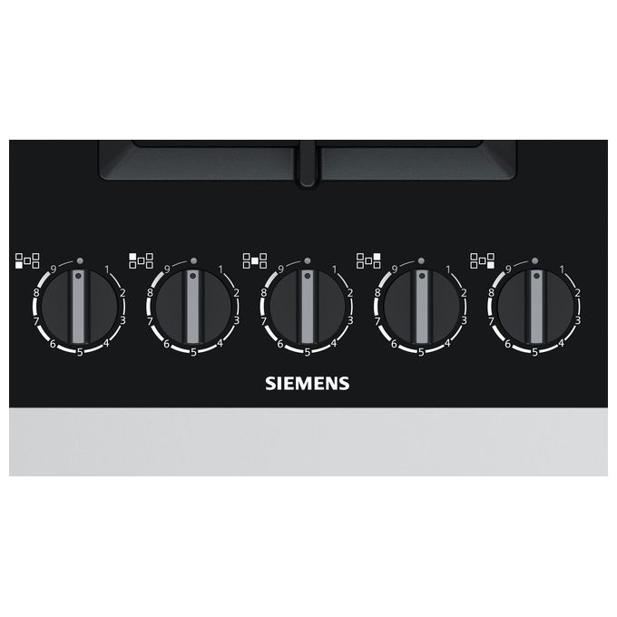 Siemens EP9A6QB90 Linea iQ500 Piano Cottura a Gas 5 Zone 1 TurboWok stepFlame 9 Livelli di potenza Griglie in  Ghisa 90 cm Nero
