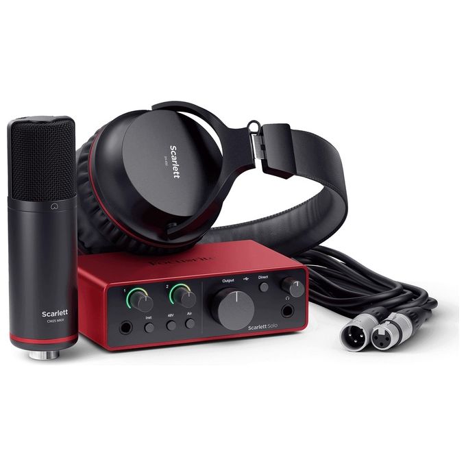 Focusrite Interfaccia Audio Scarlett solo Studio 4Gen Rosso e Nero