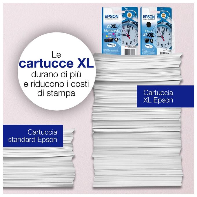 Epson 27XL 17.7 ml misura XL cyan originale cartuccia dinchiostro per WorkForce WF-3620DWF Stickers, WF-3640DTWF, WF-7110DTW, WF-7610DWF, WF-7620, WF-7620DTWF