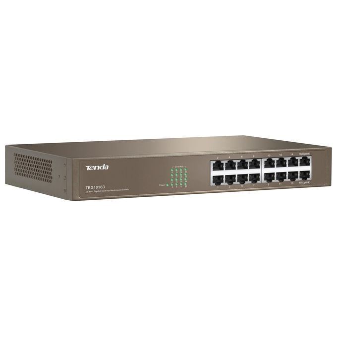 Tenda Switch 16 Porte Gigabit Unmanaged Desktop-rackmount