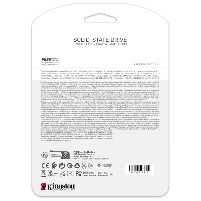 Kingston Technology 4Tb NV3 M.2 2280 NVMe SSD