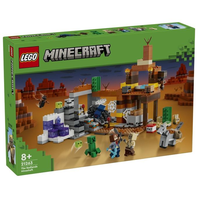 LEGO Minecraft La Miniera delle Badlands Modellino da Costruire di Bioma con Personaggi Accessori e Mob Ostili Giochi Creativi per Bambini e Bambine da 8 Anni Idea Regalo di Compleanno 21263