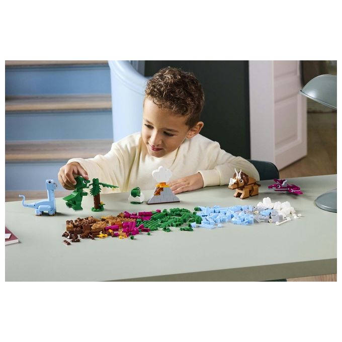 LEGO 11041 Dinosauri Creativi Set di Costruzioni con 450 Pezzi per Bambini 5+ Anni con T. rex Triceratopo Pterosauro Brontosauro e Cucciolo nell'uovo colore Multicolore