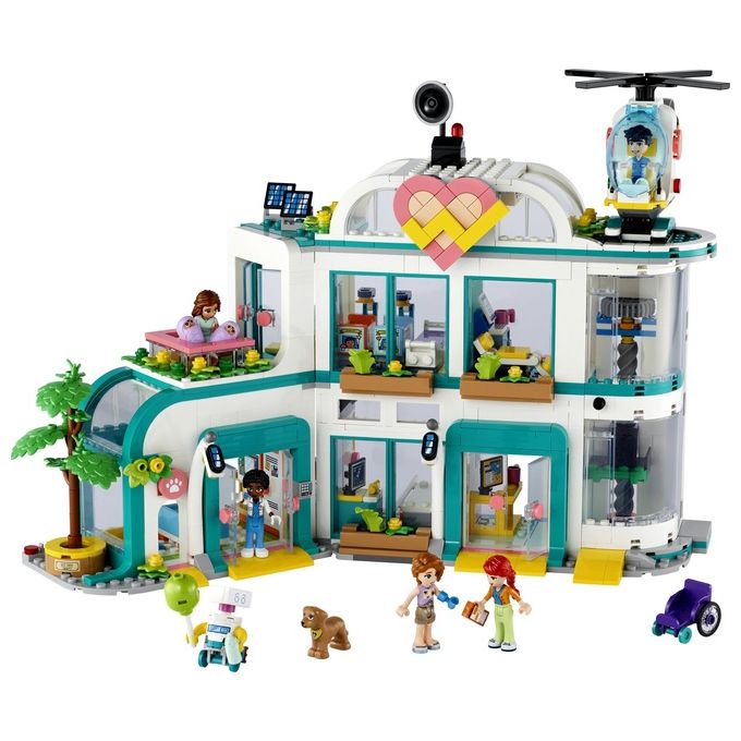 LEGO Friends 42621 Ospedale di Heartlake City, Giochi Educativi per Bambini di 7+ con Elicottero Giocattolo e 5 Mini Bamboline