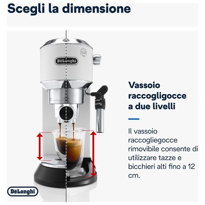 De longhi dedica style ec685w macchina espresso automatica manuale 1,1l Bianco