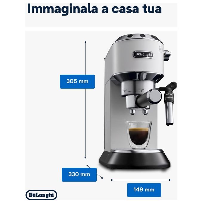 De longhi dedica style ec685w macchina espresso automatica manuale 1,1l Bianco