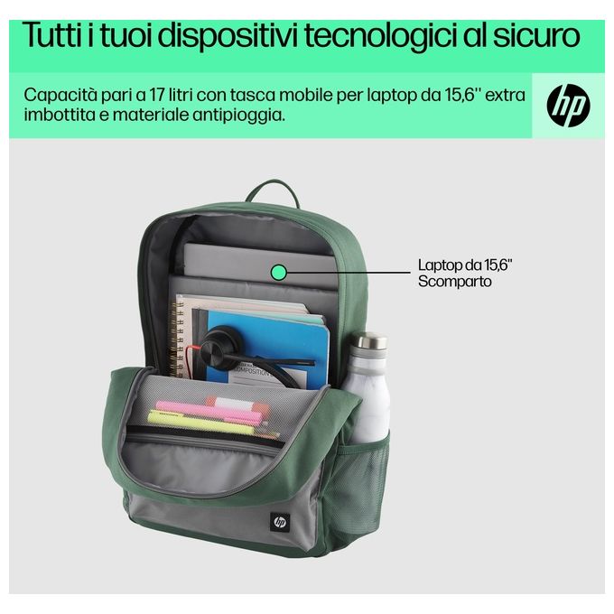 HP Campus Zaino Porta Computer 15.6'' Verde