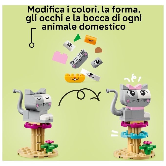 LEGO Classic 11034 Animali Domestici Creativi, Giocattolo per Bambini di 5+ Anni per Costruire Cane, Gatto e Altri Animali