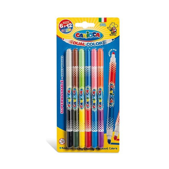 Carioca cf6 Pennarello Bi_color Assortiti