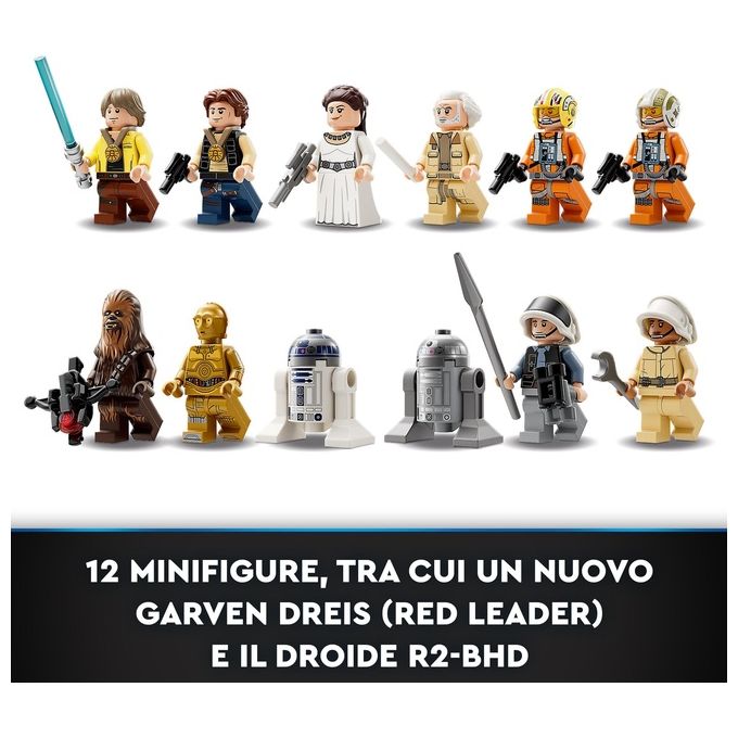 LEGO 75365 Star Wars: A New Hope Base Ribelle su Yavin 4 con 10 Minifigure, 2 Droidi, Starfighter Y-wing e Sala Comando