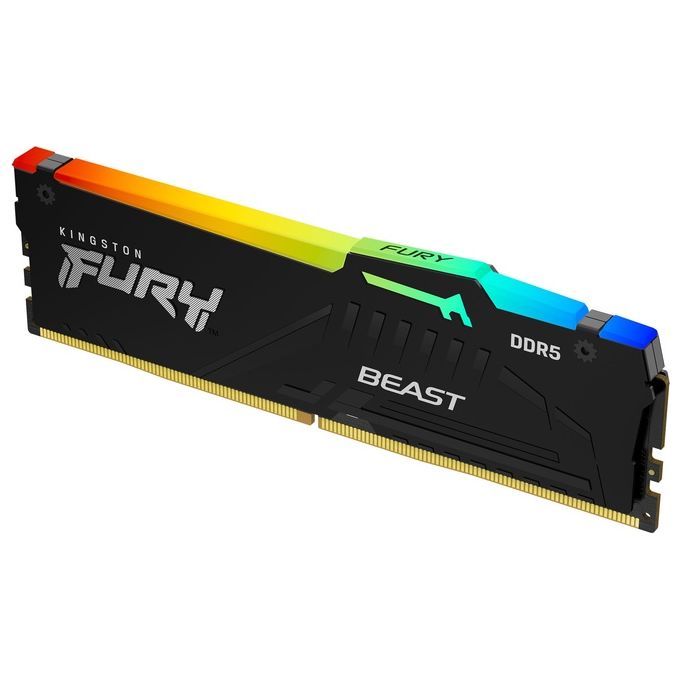 Kingston Fury Beast DDR5 RGB 16Gb 5600MT-s DDR5 CL40 DIMM Memoria Gaming per Computer Fissi Modulo Singolo