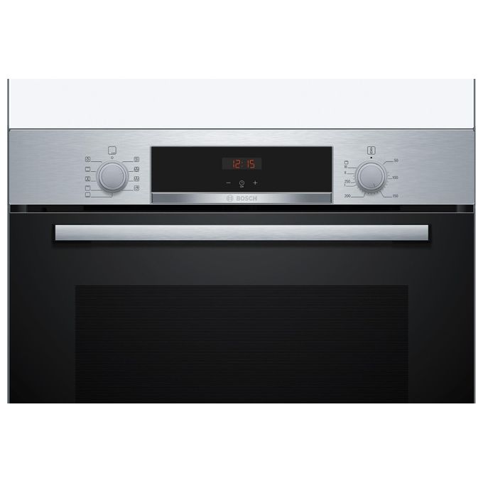 Bosch HBA534BS3 Serie 4 - Forno da incasso elettrico multifunzione, 71 L, Classe A+, 7 funzioni di cottura tra cui HotAir 3D, grill, funzione pizza, Acciaio inox