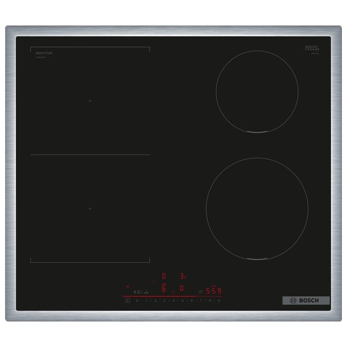 Bosch Serie 6 PVS645HB1E Piano cottura a induzione in vetroceramica 60 cm 1 zona CombInduction e 2 standard DirectSelect Home Connect Nero
