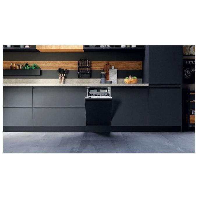 Hotpoint HSIC 3T127 C Lavastoviglie Slim da incasso a Scomparsa Totale 10 Coperti Classe Energetica E 9 programmi Terzo cesto Cesti Flexiload Dual Wash 44.8cm Argento
