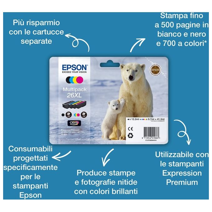 Epson Cartuccia nera 26 orso Polare