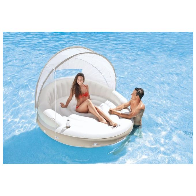 Intex Isola Galleggiante con Parasole Bianco 199x150cm