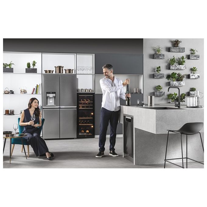 Haier Wine Bank 50 Serie 7 HWS77GDAU1 Cantinetta Vino con Compressore Libera Installazione Nero 77 Bottiglie