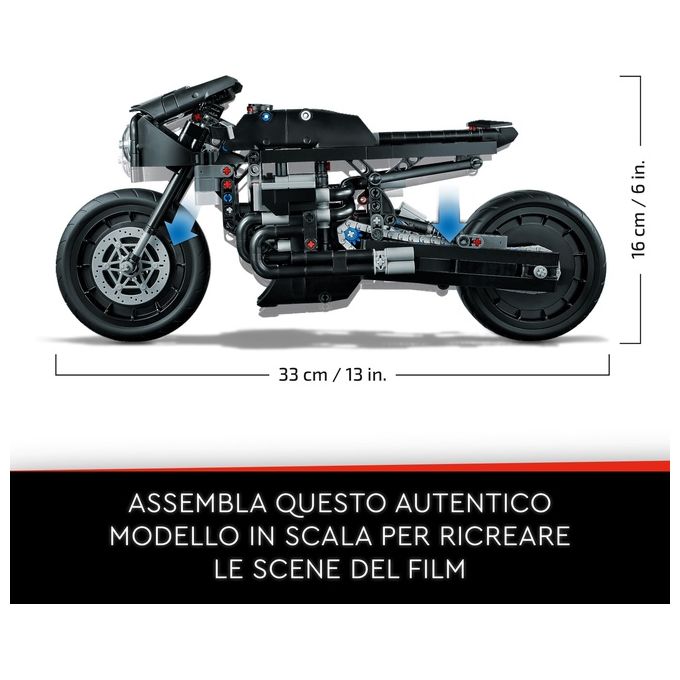 LEGO Technic 42155 THE BATMAN - BATCYCLE, Moto Giocattolo da Collezione, Modellino Motocicletta del Supereroe, Film del 2022