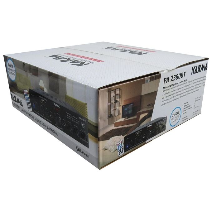 Karma PA-2380BT Amplificatore Stereo 2x50W Usb Sd 4 Ingressi