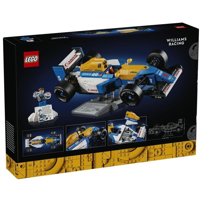 LEGO Icons Williams Racing FW14B e Nigel Mansell - Modellino di Auto F1 da Costruire con Minifigure del Pilota da Collezione, Trofeo e Supporto da Esposizione, Idea Regalo Adulti, Uomo o Donna 10353