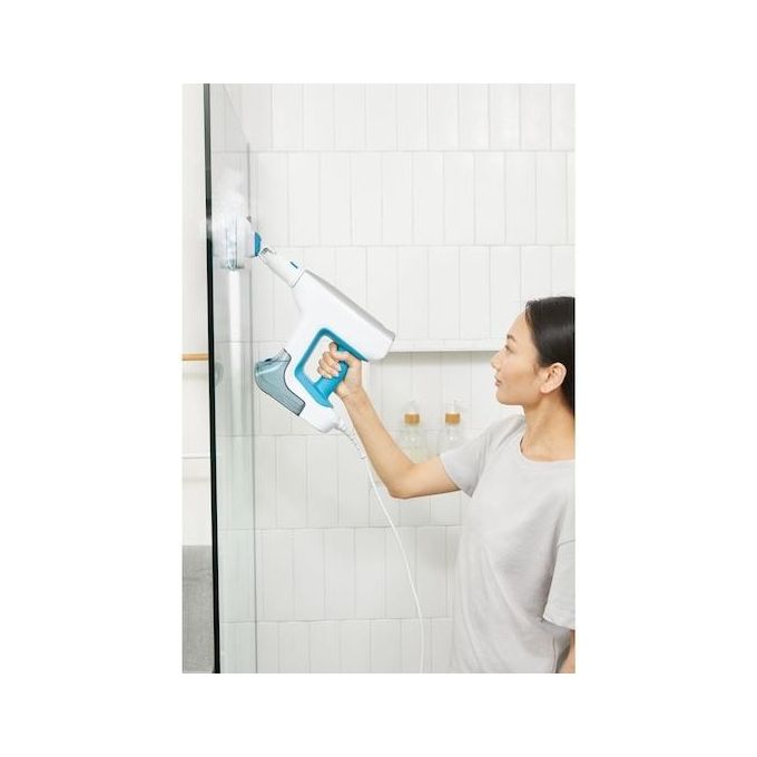 Black+Decker BHSM15FX08 – Pulitore a vapore 2 in 1, capacita' serbatoio 0.5 L, Potenza 1500 W, Pressione vapore elevata, Autonomia fino a 20 min, Kit estensione incluso, Colore Bianco-Arancio