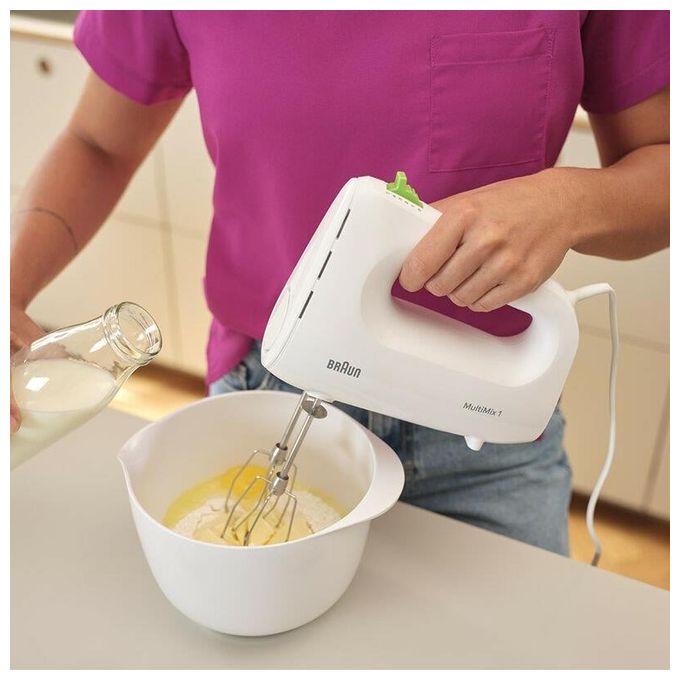 Braun HM1100WH Frullatore Manuale con 4 Livelli di Velocita' Tecnologia FastMix EasyClic 450W Bianco