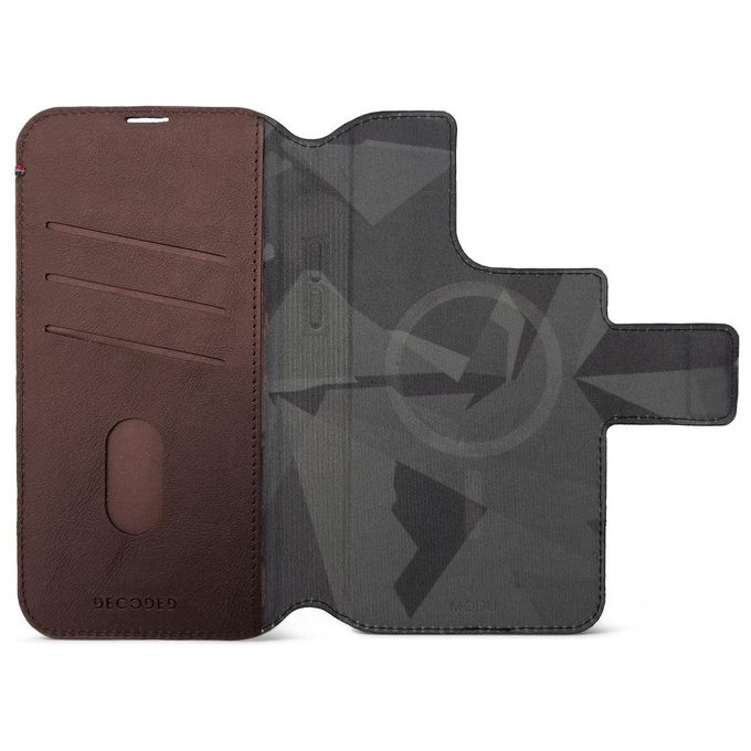 Decoded Leather MagSafe Modu Wallet per iPhone 12-13-14 Pro Max Brown