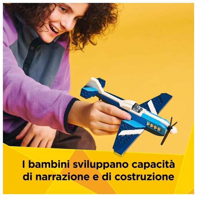 LEGO Aereo 31160 Creator Velivolo da Competizione 3 in 1 Esperienza Costruzione Versatile e Divertente