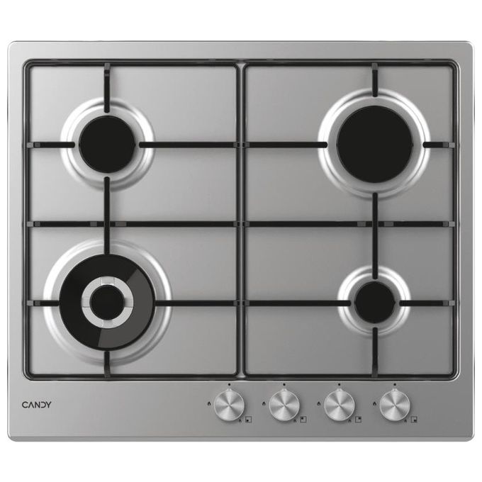 Candy CHW6BF4WPX Piano Cottura a Gas 4 Zone 60 cm Acciaio Inox