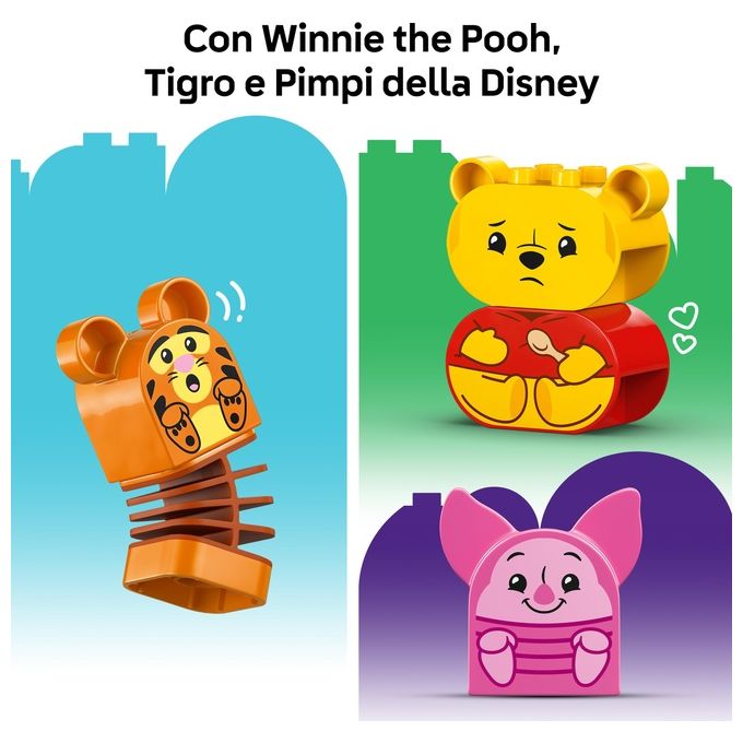 LEGO DUPLO - Disney Festa di Compleanno di Winnie the Pooh - Giocattolo Educativo con Personaggi con Doppio Volto e Casa sull'Albero Giochi Didattici per Bambini e Bambine da 18 Mesi in su - 10457