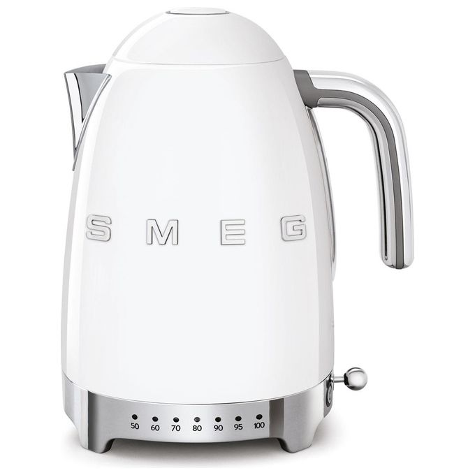 Smeg KLF04WHEU Estetica 50's Style Bollitore Elettrico a Temperatura Variabile Capacita' 1,7 Litri 7 Tazze Potenza 2400 W Bianco