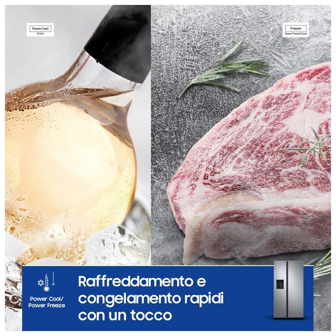 Samsung RS68A854CSL Frigorifero Side-by-Side Incasso-Libero 634 Litri Classe Energetica C Acciaio Inossidabile