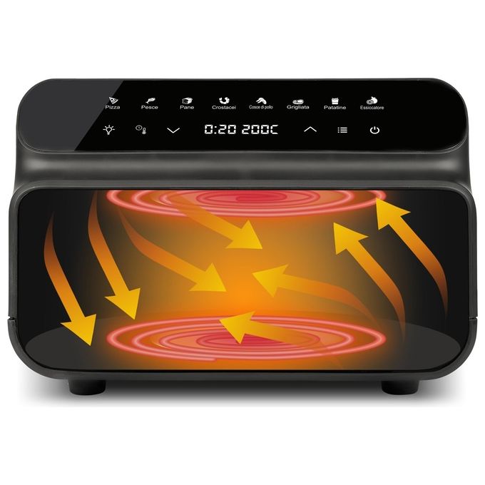 G3 Ferrari G10181 Friggitrice e Griglia ad Aria Friggisano BBQ 200W 10 Litri XXL 8 Programmi Doppia Resistenza