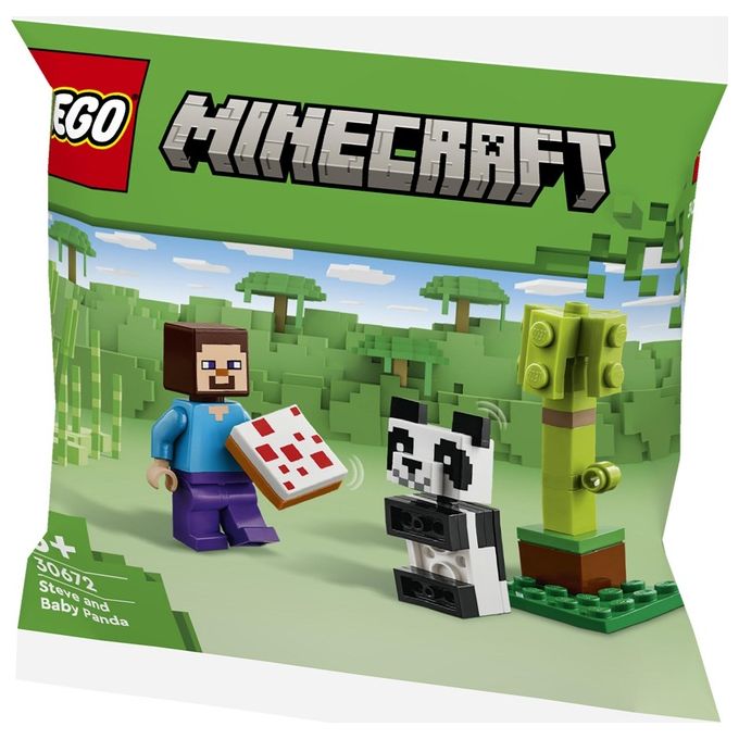 Lego Minecraft Steve e Baby Panda