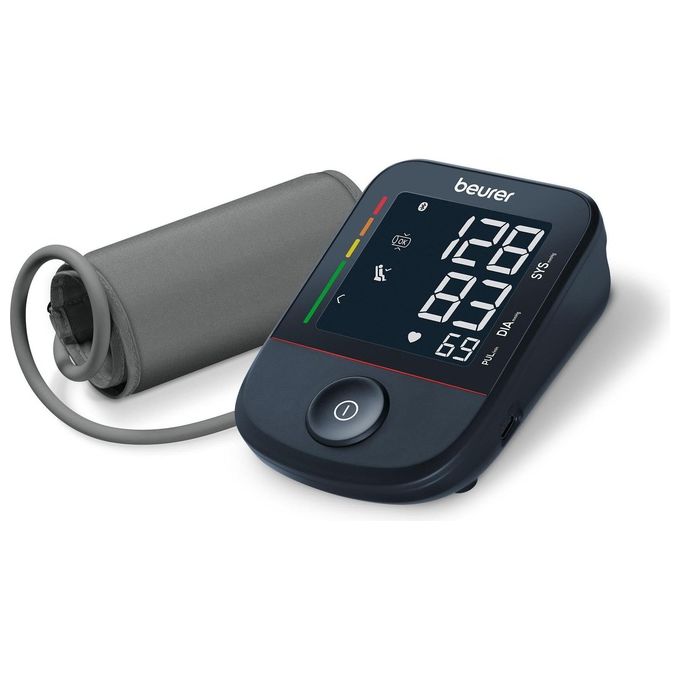 Beurer BM 48 BT - Misuratore di pressione da braccio, oscillometrico con inflazione rapida, display digitale XL con retroilluminazione, memorie 2 × 60, rilevazione aritmie, indicatore “Valore a riposo”, connessione Bluetooth and app Beurer HealthManager P