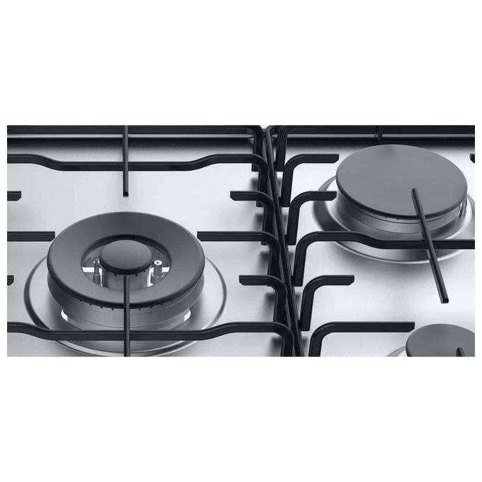 Hotpoint PPH 75P D-IX Piano Cottura a Gas 5 Zone 1 Doppia Corona Griglie smaltate intercambiabile 75 cm Inox