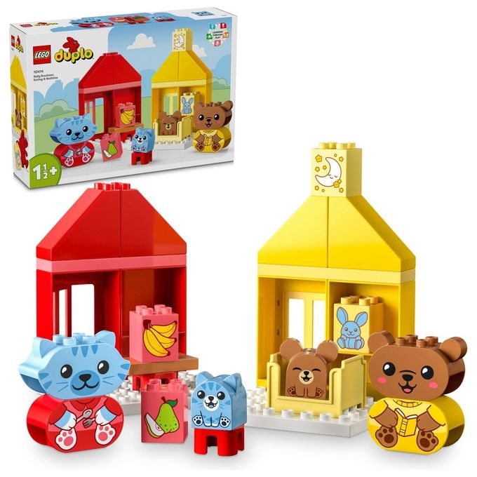 LEGO DUPLO 10414 Attivita' Quotidiane: Mangiare e Andare a Letto, Giochi per Bambini da 1.5 Anni in su con 4 Animali Giocattolo