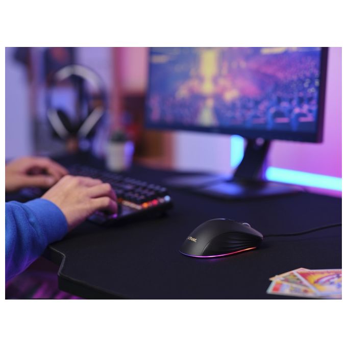Trust Gaming GXT 924 Ybar Mouse Gaming Nero