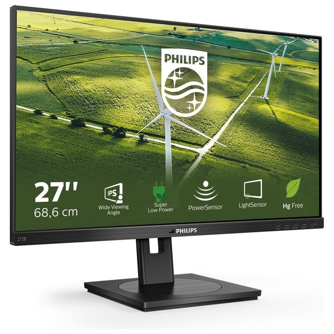 Philips Monitor 27'' LED IPS B-Line 272B1G - 00 1920x1080 Full HD Tempo di Risposta 4 ms