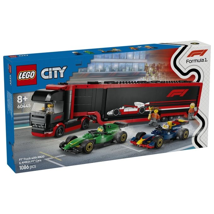 LEGO City Formula 1 Autotrasportatore F1 con monoposto RB20 e AMR24 F1 60445