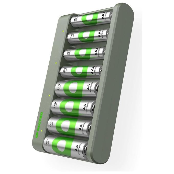 GP Batteries ReCyko E821 8-Fold Round Batterie Charger4xAA 2100mAh-4xAA 850mAh