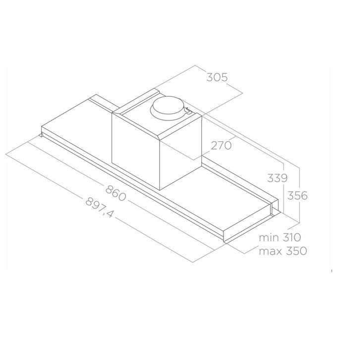 Elica PRF0160152 LEVER IX-A-86 Cappa da Incasso Classe energetica B 3 Velocita' Aspirante Illuminazione LED 90 cm Inox