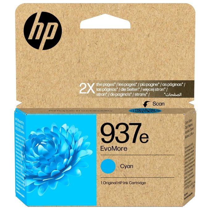 HP Cartuccia di Inchiostro Ciano Originale 937e EvoMore