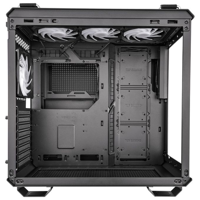 ASUS TUF GAMING GT502 PLUS TG ARGB BLACK Case per PC Gaming Mid ATX Doppia camera Pannelli Laterali Senza Attrezzi USB 3.2 Gen2 Type-C 4 ventole ARGB preinstallate Nero