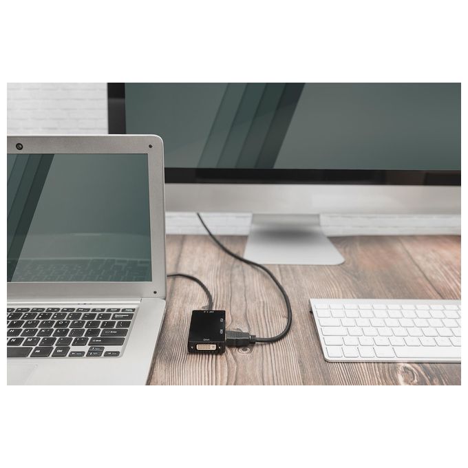 Digitus Adattatore Video 3 in 1 Connettore Dp Maschio a Hdmi + Dvi + Vga